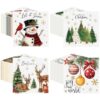 Janlaugh 60 Pcs Paper Cocktail Napkins Disposable 2 Ply holiday Style Decoupage Beverage Napkins for Xmas Holiday Winter Dinner Table Decor (Classic Christmas Snowman)