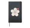 Japanese Sakura Blossom Flower Kanji Hardcover Journal, Black