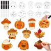 JAPBOR Fall Coloring Arts Crafts Kits - Color Your Own Autumn Magnets