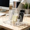 JarThenaAMCS Scalloped Acrylic Mail Organizer, 3-Slot, 6.9 x 4.1 x 4 Inch
