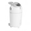 JAYEUW Diaper Pail Odor-Locking Trash Can, 4-Gallon, White & Grey