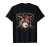 Jazz Drummer Minimalist Kit Sparse Clean Illustration T-Shirt