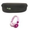 JBL Junior 320BT - Wireless on-Ear Kids Headphones Safe with Customizable Volume & Playtime and 50Hr Battery Life (Purple) with Expo Gear Over-Ear Weather-Resistant Protective Hard-Shell