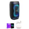 JBL PartyBox 130 Bluetooth Party Speaker AI Sound Boost Bundle, Black