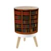 JBNJANKDAV Small Trash Can with Lid Bookshelf Irish Legal Books 1.8 Gallon/7L Garbage Can Waste Bin with Press Top Lid Legs Waste Basket for Bathroom Kitchen Bedroom