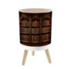 JBNJANKDAV Small Trash Can with Lid Old Library Bookshelf 1.8 Gallon/7L Garbage Can Waste Bin with Press Top Lid Legs Waste Basket for Bathroom Kitchen Bedroom