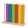 JCRBILW Children Bead Game Wooden Sorting Stacker Lacing Blocks Educational Toy Balance Training with Vertical peg Stacking for Color Sorting Bead Lacing, Large Bead Match