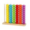 JCRBILW Children Counting Frame Wooden Abacus Toy Bead Counter Rack Stacking Board Educational Manipulative with Wood for Early Number Skills Suitable for, Medium Beaded Abacus