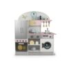 JCRBILW Children Kitchen Playthin Wooden Play Kitchen Set Kids Pretend with Tall Refrigerator Sink Controls and Storage Encourages Creative Cooking and Teamwork Suitable for playroom Bedroom Daycare