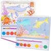 JCREN Paint with Water Books for Kids, Watercolor Coloring Book Mess Free Watercolor Painting Set, Arts and Crafts Water Color Paint Kit Birthday Gifts for Kids Toddlers 3-5 Boys Girls(Sea)