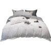 JDXQBLD Winter Thick Warm Milk Velvet Four-Piece Solid Wide-Sided Quilt Cover Sheet Soft Bedding,Grey 2m