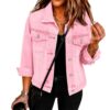 Jean Jacket Women Lightweight Button Down Casual Jacket with Pockets