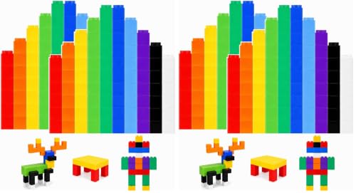 Jenaai 200 Pieces Linking Cubes for Math Counting Cubes, Plastic Counting Blocks, Colorful Math Manipulatives Classroom Learning Supplies for Preschool Activities Boy Girl(Simple Style) (Pack of 2)