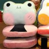 Jenivaint Animal Shape Pillow with Flannel Plush and Hidden Blanket