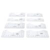 Jenivaint T Shirt Ruler Guide PVC T Shirt Alignment Tool Double Sided Size Chart for Round Neck Centering Adult Youth Children 1 Set for HTV Sublimation (Round Neck Ruler Transparent Model)
