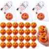 Jerify 48 Set Halloween Stress Balls Gift Bulk 2.48 Inch Large Pumpkin Foam Stress Ball with Cards and Organza Bags for Halloween Party Favor Gift Carnival Reward Prizes