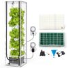 JESLED 15 Tiers Indoor Hydroponic Tower Kits with LED Grow Lights,Tent