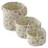 Jespeed 3 Piece Quilted Fabric Storage Basket with Handles