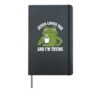 Jesus Loves You And I'm Trying Christian Frog Funny Coffee Hardcover Journal, Black
