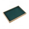 Jewelry Tray with Velvet and Leather Lining, Bamboo Wood Organizer for Retail Counter and Vanity, 14 x 9.6 Inches (1 PC)