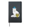 Jewish Arctic Snow Fox Menorah Hanukkah Chanukah Animal Hardcover Journal, Black