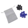 Jiawu 20 Pcs Dice Set 16mm Impact Proof Dice for Educational Games Black and Blue Plastic Storage Bag