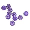 Jiawu 40pcs Polyhedral Dice Set 12 Sided Dice Clear Numbers Prevent Oxidation for Game Teaching Board Games (Purple)