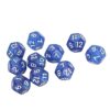Jiawu 40pcs Polyhedral Dice Set 12 Sided Dice Clear Numbers Prevent Oxidation for Game Teaching Board Games (Blue)