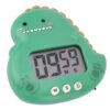 Jiawu Dinosaur Kids Timer with Large LCD Display, Loud Alarm (Green)