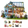Jiawu DIY Wooden Mini Toy House Assembly Dollhouse Kit for Kids 14+ Gift Collection, Precise Structure with LED Lights Furniture Decorations