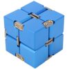 Jiawu Handheld Fidget Toy Metal Stress Relief Desk Toy Aluminum Alloy for Anxiety ADHD Black (Blue)