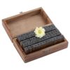 Jiawu Vintage Wood Alphabet Letter Rubber Stamps Set - 70Pcs Small Wooden Box for DIY Cards Scrapbooking Paper Craft