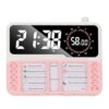 Jiawu Visual Timer for ADHD Kids Task Management 6 in 1 Countdown Clock with Checklist Board for Home and Classroom Pink