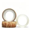 JIDOMIDO 4 pcs Handmade Natural White Jade Bodhi Wood Rings for Crafts, Macrame Rings for DIY, Wooden Rings Without Paint 24-26mm,26-28mm