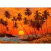 Jigsaw Puzzle 1000 Piece for Adults, Tropical Sunset Palm Tree Ocean Beach Art, Backside Number Marking, Home Wall Decor, Easter Relax Family Toy