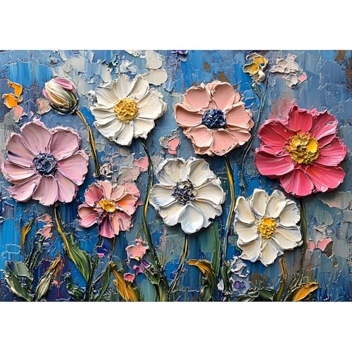 Jigsaw Puzzle 1000 Pieces Oil Painting Secret Garden Puzzle Romantic European Florals, 1000-Piece Collector’s Puzzle with Reference Poster, for Adults Kids Family Group Play