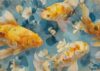 Jigsaw Puzzles-Yellow Fishes 1000 Pieces with Alphabet Back Side with Storage Bag 19.7x27.6in