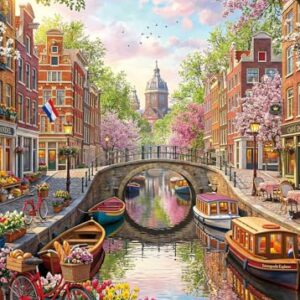 Jigsaw Puzzles for Adults 1000 Piece Puzzle for Adults 1000 Pieces Puzzle 1000 Pieces-Charming Amsterdam