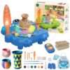 JIMI Kids Pottery Wheel Kit - Clay Toy Arts and Crafts for Kids Ages 4-8, Kids Pottery Studio with Foot Pedal & Apron, Air Dry Clay Pottery Craft Kit Gift for Girls Boys Age 3+, Dinosaur