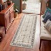 jinchan 2x5 Hallway Runner Rug Washable Vintage Oriental Floral Rug, Taupe