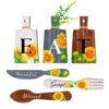JINRICH Set of 6 Sunflower Kitchen Decor Eat Sign Fork and Spoons Kitchen Wall Decor Wooden Hanging Plaques Farmhouse Wall Art Home Decor and Accessories(white, gray, brown red)