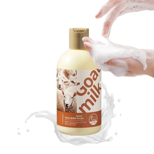 JINXIMAO Goat Milk Body Wash, Gentle Hydrating Cleansing Body Wash for Dry Sensitive Skin, Moisturizing Soothing Daily Body Cleanser, Non-Irritating Body Wash for Men Women All Skin Types 8.45fl.oz