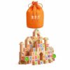 JISADER Wooden Build Blocks, DIY Toy, 100pc Wood Blocks (Bag)