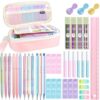 JIZHIYUAN 39PC Mechanical Pencil Set with 600 Lead Refills Pink Pencil Case