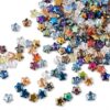 JJUNW 200 Pcs Star Beads Glass, Mixed Eletroplated Star Bead for Crafting