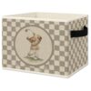 JMENGSSFL Vintage Brown Checkered Golf Teddy Bear Foldable Storage Box