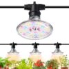JMXULONG Full Spectrum LED Outdoor Grow Light, Waterproof String Light with 12Ft Adjustable Cord, 3-Light for Seedling, Veg, Flower in Greenhouse, Farm