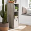 JNLABCRSU Rustic Gray 3-Cube Storage Organizer, Open Back Modular Cube Shelving Unit, Vertical & Horizontal Convertible Display Bookcase with Anti-Tip Safety Strap