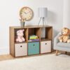 JNLABCRSU Warm Walnut 6-Cube Storage Organizer Bookcase, Vertical & Horizontal Freestanding Cube Shelving Unit, Open & Closed Back Cubby Compatible with Fabric Bins