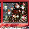 Joeyan Christmas Window Clings Decorations, 9 Sheets Cute Gnome Penguin Christmas Window Decals, Double Sided Reusable Static Cling, Double Sided Winter Window Stickers for Glass Home Classroom Decor